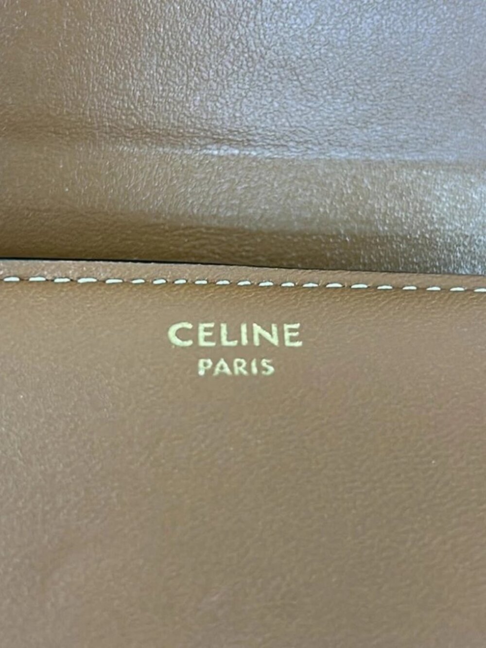 CELINE Small flap wallet Triomphe Brown Leather Trifold Wallet - Picture 5 of 7